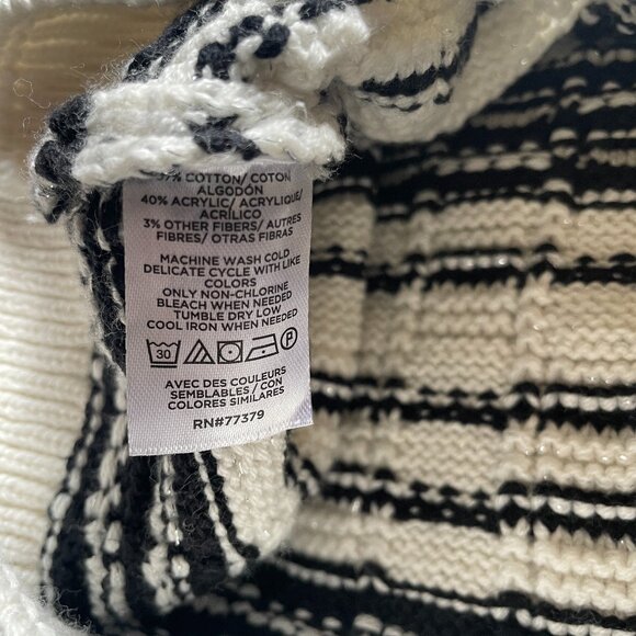 Ann Taylor Sweater Vest Tank Top Size XS NWT Black and White Cotton Blend - Picture 3 of 5